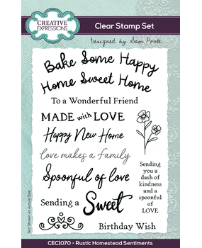 Creative Expressions Sam Poole Clear Stamp A6 Rustic Homestead Sentiments (CEC1070) Creative Expressions Sam Poole Clear Stamp A6 Rustic Homestead Sentiments (CEC1070)