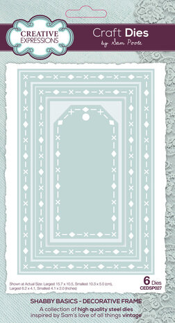 Creative Expressions Sam Poole Craft DieShabby Basics Decorative Frame (CEDSP027)