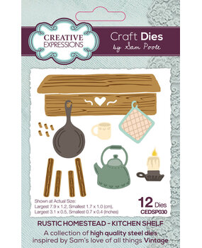 Creative Expressions Sam Poole Craft Die Rustic Homestead Kitchen Shelf (CEDSP030) Creative Expressions Sam Poole Craft Die Rustic Homestead Kitchen Shelf (CEDSP030)