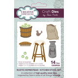 Creative Expressions Sam Poole Craft Die Rustic Homestead Kitchen Stool Set (CEDSP032)