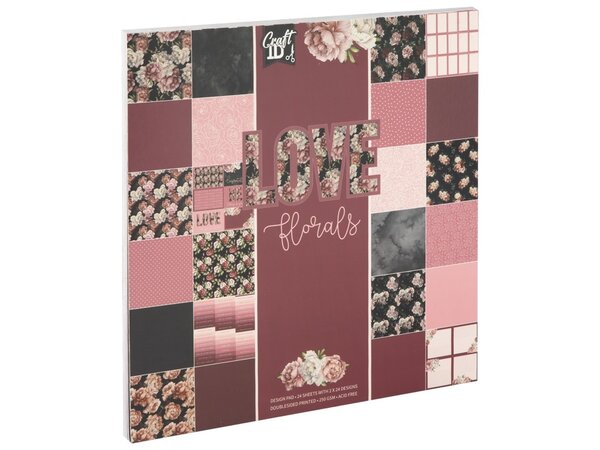 Craft ID Love Florals 25x25cm Designpad (CR4007/GE)