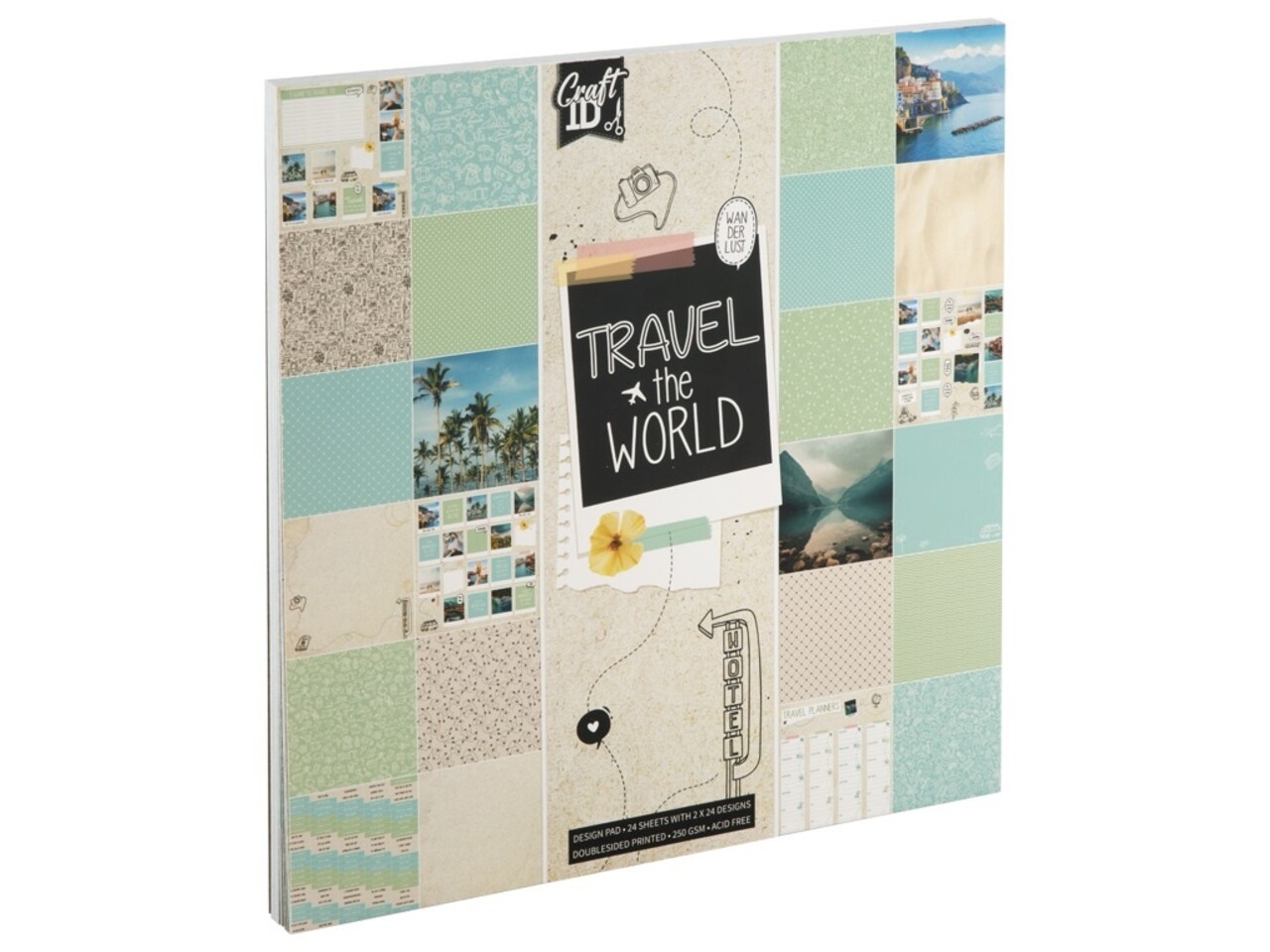 Craft ID Travel the World 25x25cm Designpad (CR4007/GE) Craft ID Travel the World 25x25cm Designpad (CR4007/GE)