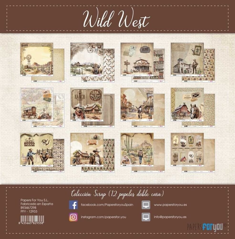 Papers For You Wild West 12x12 Inch Paper Pack (PFY-12933) Papers For You Wild West 12x12 Inch Paper Pack (PFY-12933)