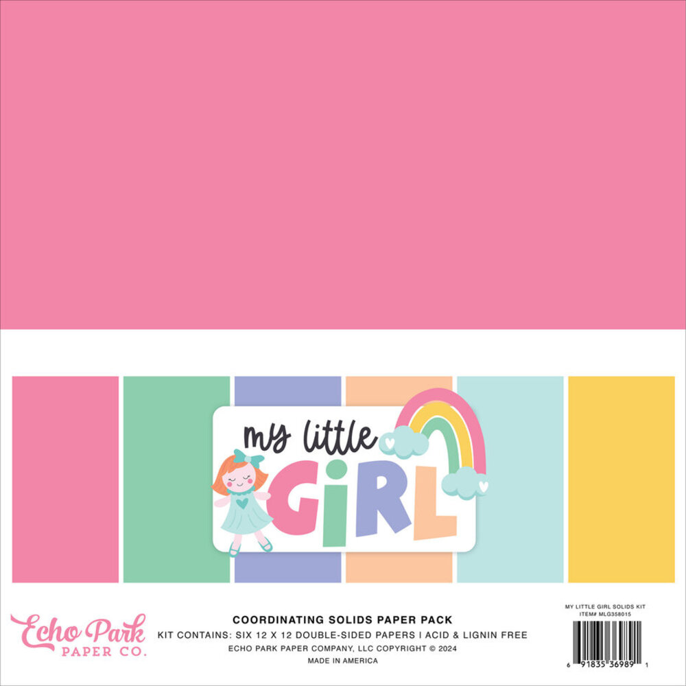 Echo Park My Little Girl 12x12 Inch Coordinating Solids Paper Pack (MLG358015) Echo Park My Little Girl 12x12 Inch Coordinating Solids Paper Pack (MLG358015)