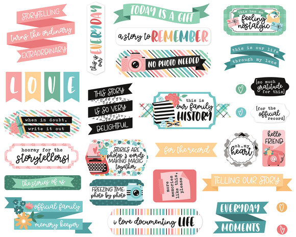 Echo Park Telling Our Story Ephemera Titles & Phrases (TOS360032) Echo Park Telling Our Story Ephemera Titles & Phrases (TOS360032)