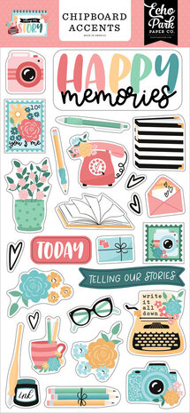 Echo Park Telling Our Story 6x13 Inch Chipboard Accents (TOS360021) Echo Park Telling Our Story 6x13 Inch Chipboard Accents (TOS360021)