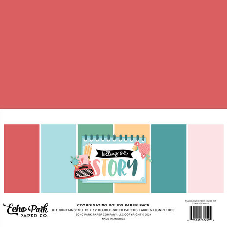 Echo Park Telling Our Story 12x12 Inch Coordinating Solids Paper Pack (TOS360015) Echo Park Telling Our Story 12x12 Inch Coordinating Solids Paper Pack (TOS360015)