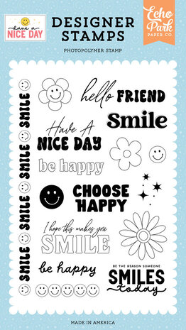 Echo Park Have A Nice Day Choose Happy Clear Stamps (HND361046)