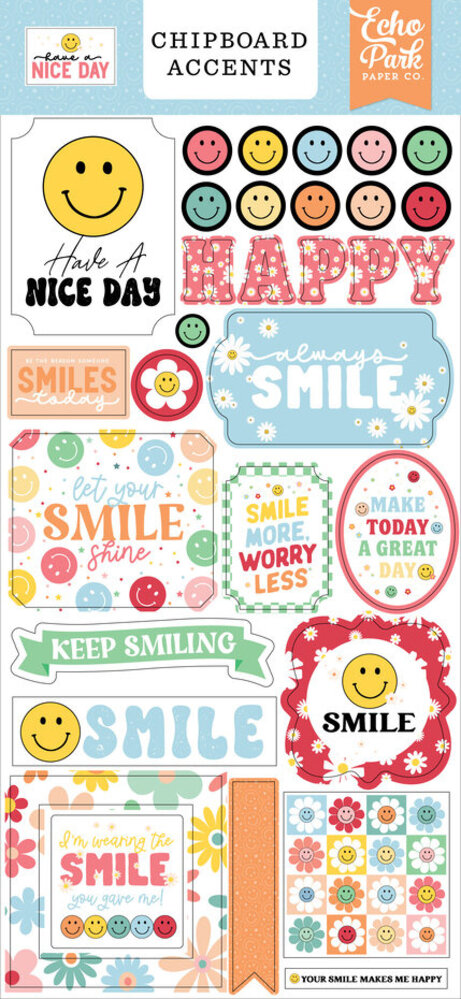Echo Park Have A Nice Day 6x13 Inch Chipboard Accents (HND361021)