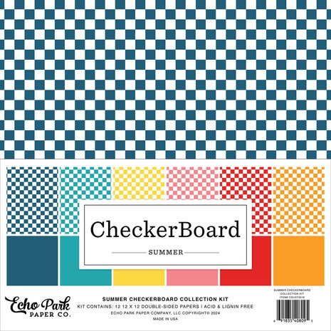 Echo Park Checkerboard Summer 12x12 Inch Collection Kit (CSU373016)