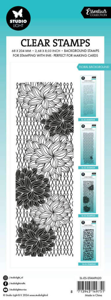 Studio Light Essentials Clear Stamps Slimline Floral Background (SL-ES-STAMP620)