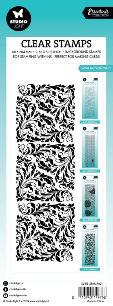 Studio Light Essentials Clear Stamps Slimline Swirl Background (SL-ES-STAMP621)