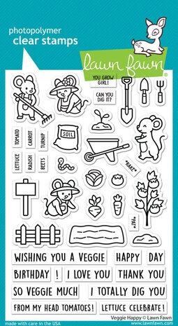 Lawn Fawn Veggie Happy Clear Stamps (LF3340)