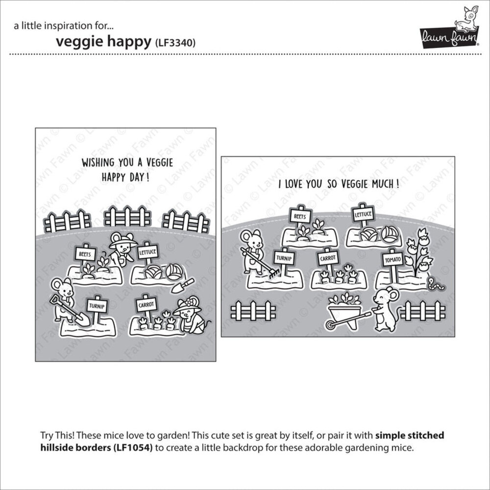 Lawn Fawn Veggie Happy Clear Stamps (LF3340)