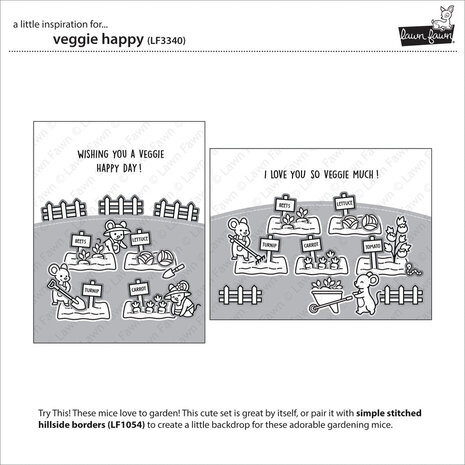 Lawn Fawn Veggie Happy Clear Stamps (LF3340)