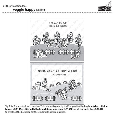 Lawn Fawn Veggie Happy Clear Stamps (LF3340)