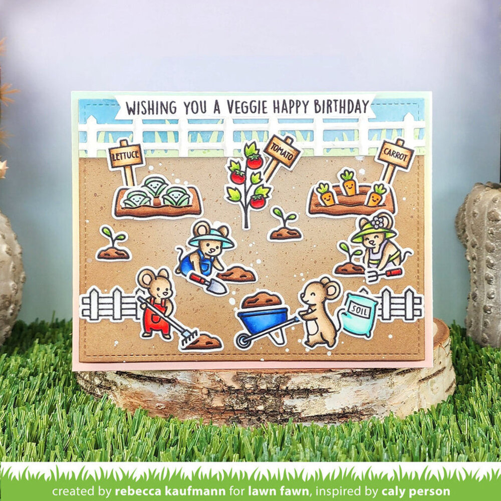 Lawn Fawn Veggie Happy Clear Stamps (LF3340)
