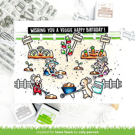 Lawn Fawn Veggie Happy Clear Stamps (LF3340)