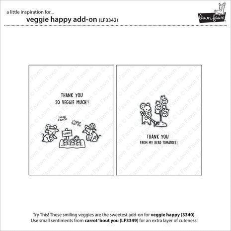 Lawn Fawn Veggie Happy Add-On Clear Stamps (LF3342)
