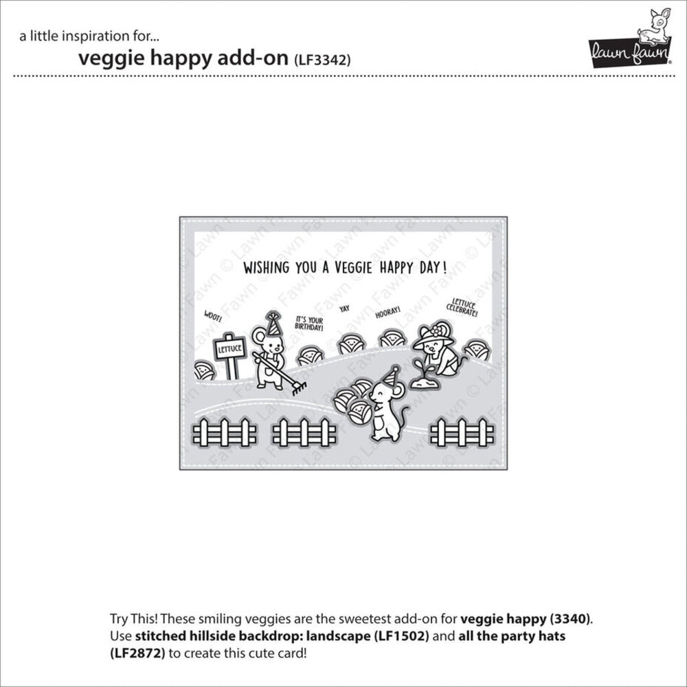 Lawn Fawn Veggie Happy Add-On Clear Stamps (LF3342)