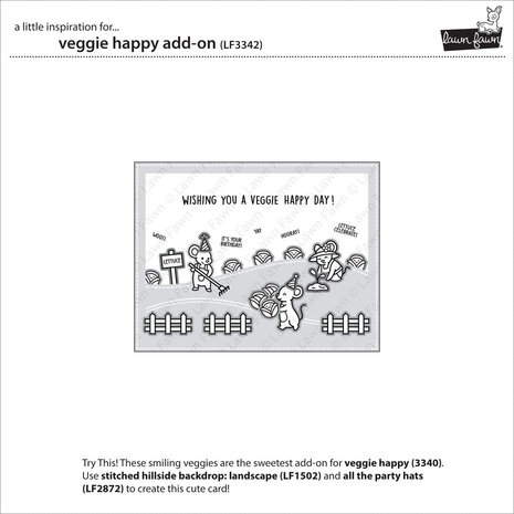 Lawn Fawn Veggie Happy Add-On Clear Stamps (LF3342)