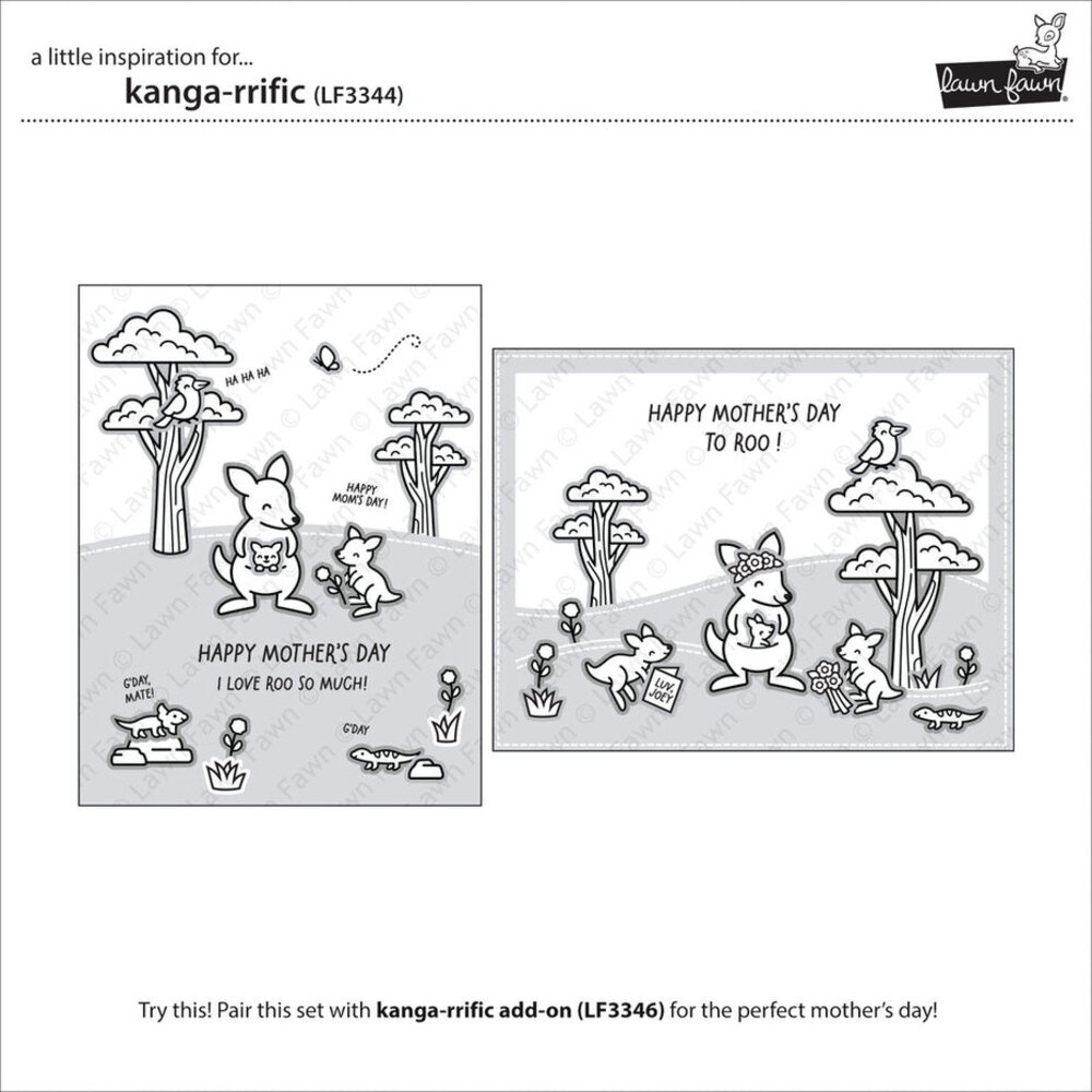 Lawn Fawn Kanga-rrific Clear Stamps (LF3344) Lawn Fawn Kanga-rrific Clear Stamps (LF3344)