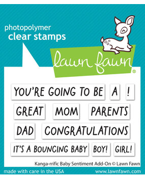 Lawn Fawn Kanga-rrific Baby Sentiment Add-On Clear Stamps (LF3348) Lawn Fawn Kanga-rrific Baby Sentiment Add-On Clear Stamps (LF3348)