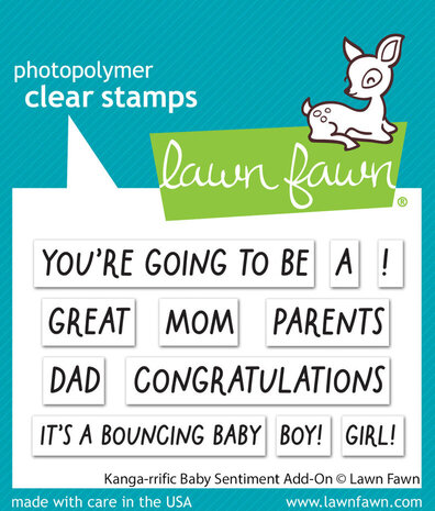 Lawn Fawn Kanga-rrific Baby Sentiment Add-On Clear Stamps (LF3348) Lawn Fawn Kanga-rrific Baby Sentiment Add-On Clear Stamps (LF3348)