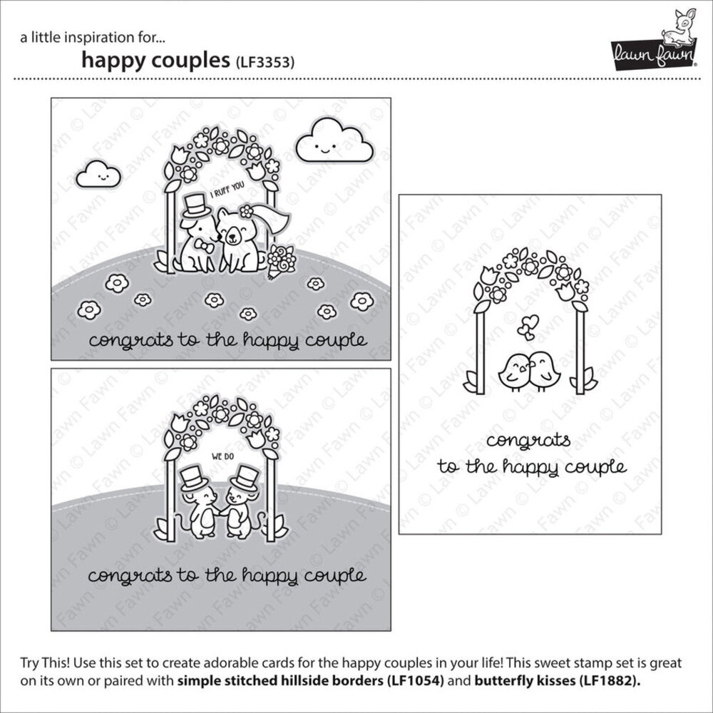 Lawn Fawn Happy Couples Clear Stamps (LF3353)