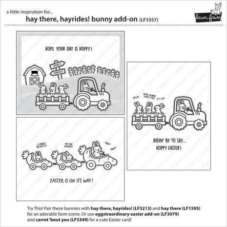 Lawn Fawn Hay There, Hayrides! Bunny Add-On Clear Stamps (LF3357)