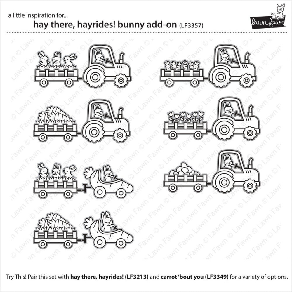 Lawn Fawn Hay There, Hayrides! Bunny Add-On Clear Stamps (LF3357)