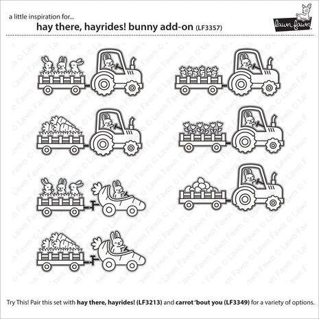 Lawn Fawn Hay There, Hayrides! Bunny Add-On Clear Stamps (LF3357)