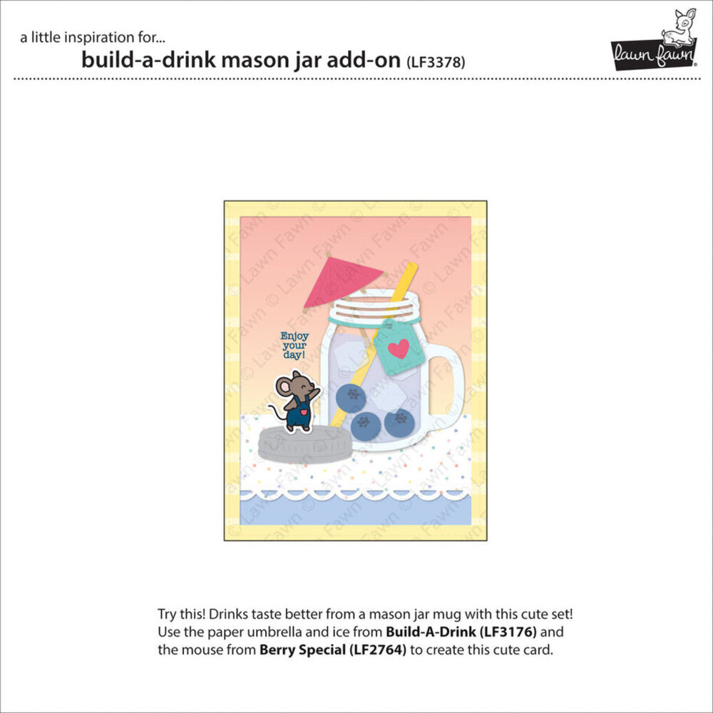 Lawn Fawn Build-A-Drink Mason Jar Add-On Dies (LF3378) Lawn Fawn Build-A-Drink Mason Jar Add-On Dies (LF3378)
