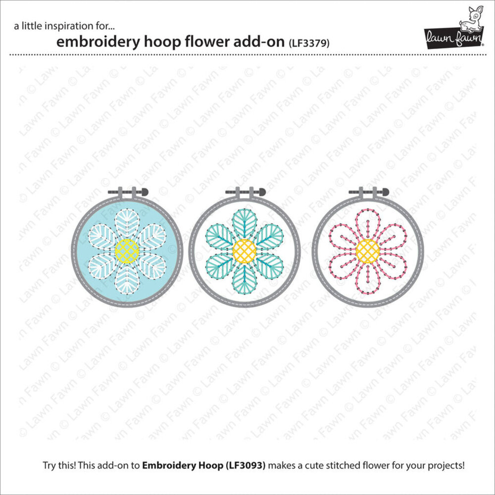 Lawn Fawn Embroidery Hoop Flower Add-On Dies (LF3379) Lawn Fawn Embroidery Hoop Flower Add-On Dies (LF3379)