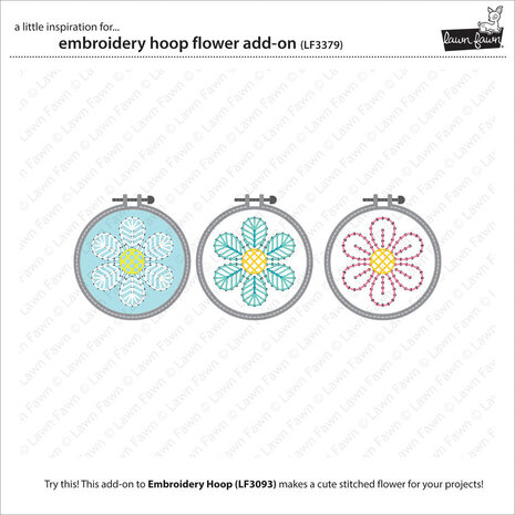 Lawn Fawn Embroidery Hoop Flower Add-On Dies (LF3379) Lawn Fawn Embroidery Hoop Flower Add-On Dies (LF3379)