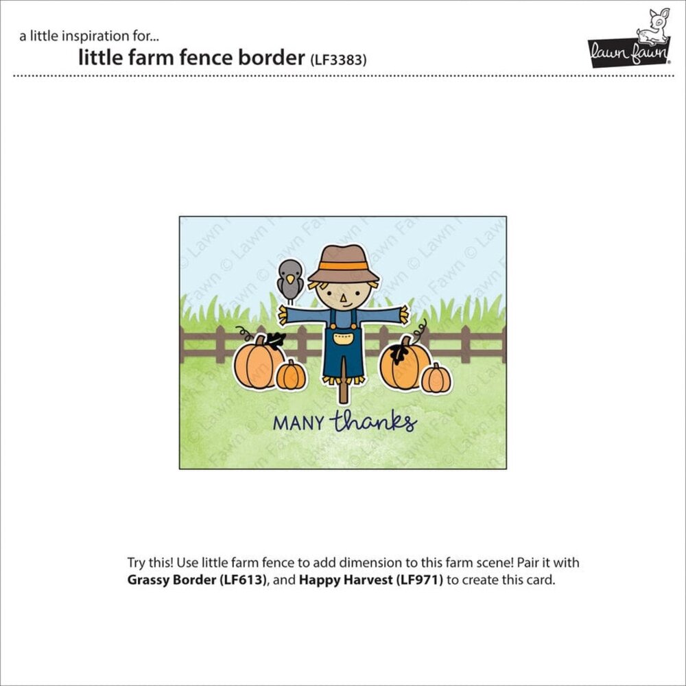 Lawn Fawn Little Farm Fence Border Dies (LF3383) Lawn Fawn Little Farm Fence Border Dies (LF3383)