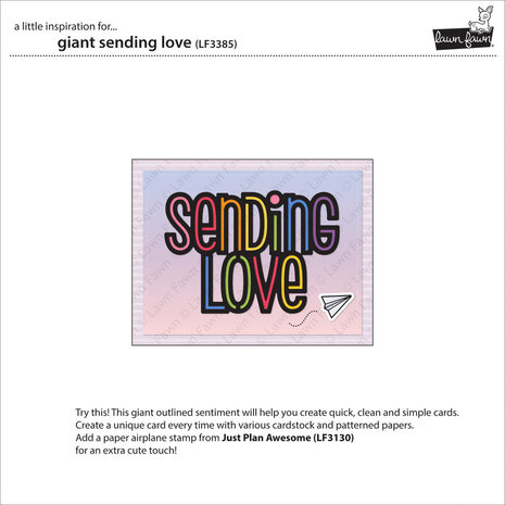 Lawn Fawn Giant Sending Love Dies (LF3385)