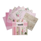 Craft ID Pink Roses 8x8 Inch Craft Paper Collection Box [100 Vellen] (CR0060/GE)