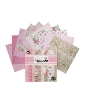 Craft ID Pink Roses 8x8 Inch Craft Paper Collection Box [100 Vellen] (CR0060/GE)