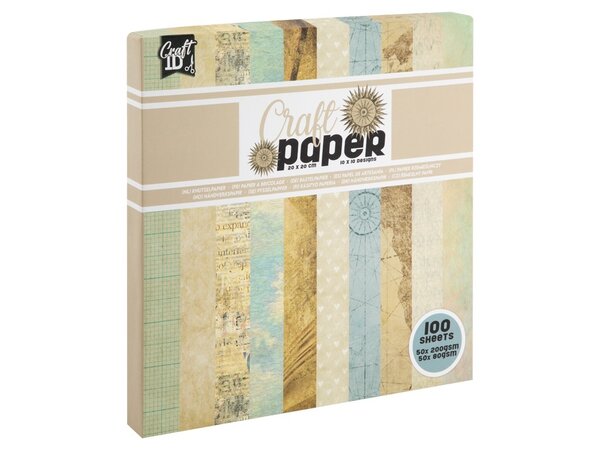 Craft ID Timeless Travels 8x8 Inch Craft Paper Collection Box [100 Vellen] (CR0060/GE)