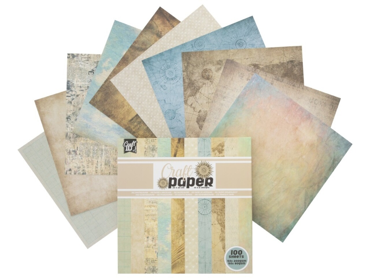 Craft ID Timeless Travels 8x8 Inch Craft Paper Collection Box [100 Vellen] (CR0060/GE)