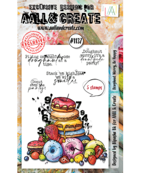 AALL and Create Clear Stamp Set A6 Doughnut Worry, Be Happy (AALL-TP-1137) AALL and Create Clear Stamp Set A6 Doughnut Worry, Be Happy (AALL-TP-1137)