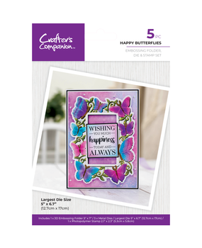 Crafter's Companion Happy Butterflies 3D Embossing Folder, Stamp & DIe (GEM-3DEF5-MD-STP-HB) Crafter's Companion Happy Butterflies 3D Embossing Folder, Stamp & DIe (GEM-3DEF5-MD-STP-HB)
