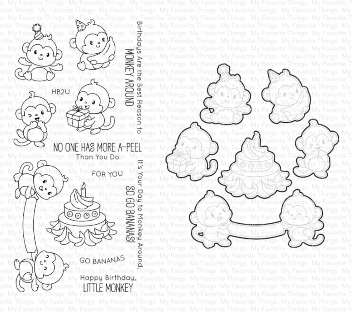 My Favorite Things Monkey Around Stamp & Die Duo (DUO-104) My Favorite Things Monkey Around Stamp & Die Duo (DUO-104)