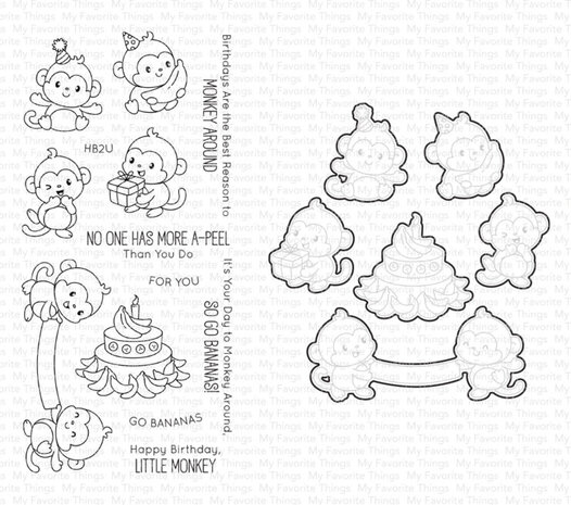 My Favorite Things Monkey Around Stamp & Die Duo (DUO-104) My Favorite Things Monkey Around Stamp & Die Duo (DUO-104)
