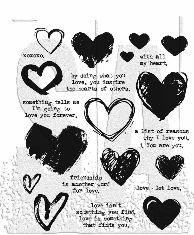 Stampers Anonymous Cling Stamps Love Notes (CMS477)