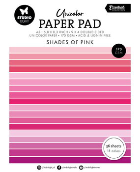 Studio Light Essentials Shades Of Pink A5 Unicolor Paper Pad (SL-ES-UPP155) Studio Light Essentials Shades Of Pink A5 Unicolor Paper Pad (SL-ES-UPP155)