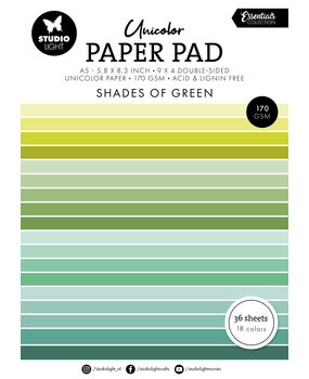 Studio Light Essentials Shades Of Green A5 Unicolor Paper Pad (SL-ES-UPP156) Studio Light Essentials Shades Of Green A5 Unicolor Paper Pad (SL-ES-UPP156)