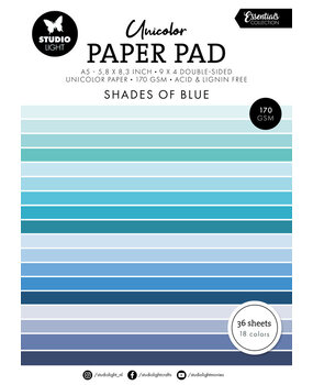 Studio Light Essentials Shades Of Blue A5 Unicolor Paper Pad (SL-ES-UPP157) Studio Light Essentials Shades Of Blue A5 Unicolor Paper Pad (SL-ES-UPP157)