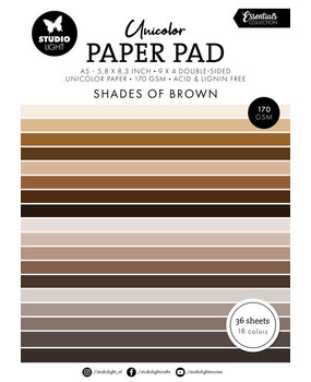 Studio Light Essentials Shades Of Brown A5 Unicolor Paper Pad (SL-ES-UPP158) Studio Light Essentials Shades Of Brown A5 Unicolor Paper Pad (SL-ES-UPP158)
